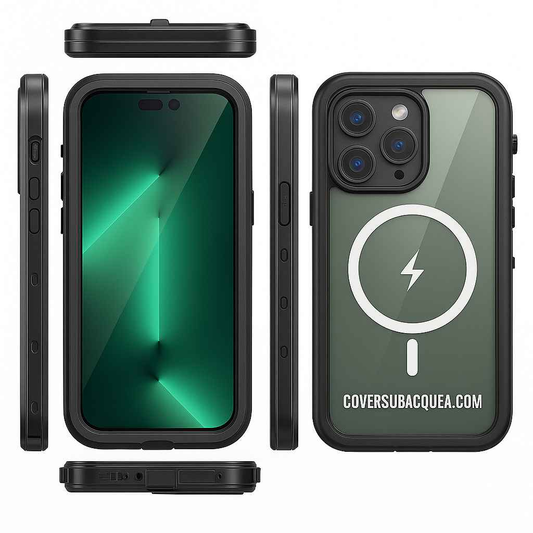 Cover Subacquea MagSafe iPhone 13, 14, 15 e 16 (Pro, Pro Max, Plus) Antiurto